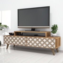 Hanah Home Soporte para TV City - Nogal, Crema